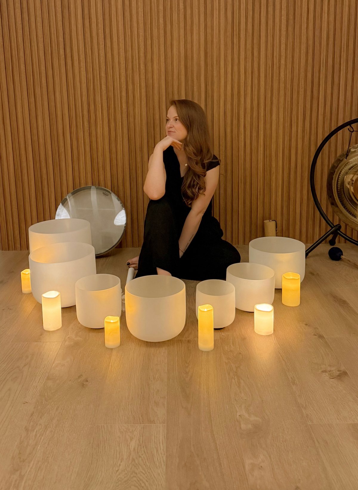 Corporate wellness sound bath with Jamie